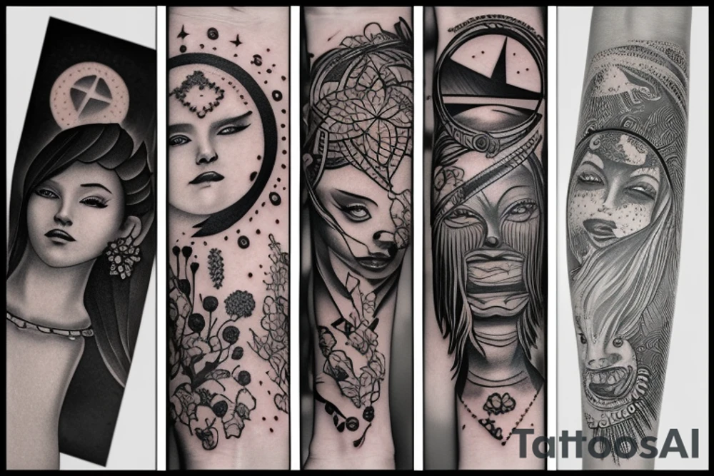 sun and moon tattoo idea