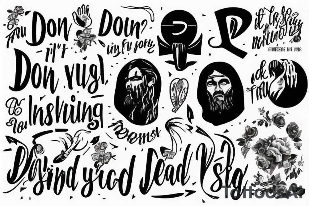 "if you don't sin Jesus died for nothing" tattoo idea