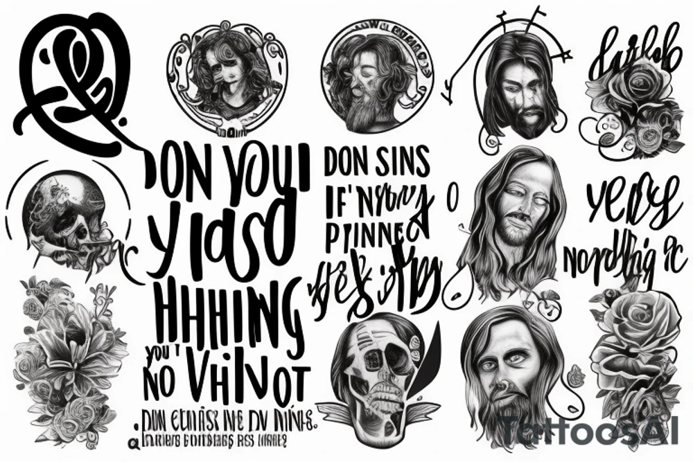 "if you don't sin Jesus died for nothing" tattoo idea