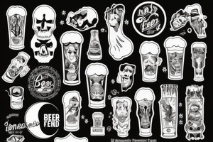 Beer and Friends White the sentance less work tattoo idea