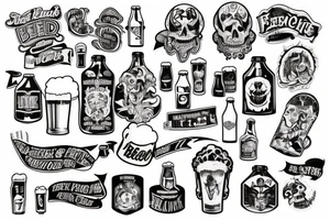Beer and Friends White the sentance less work tattoo idea