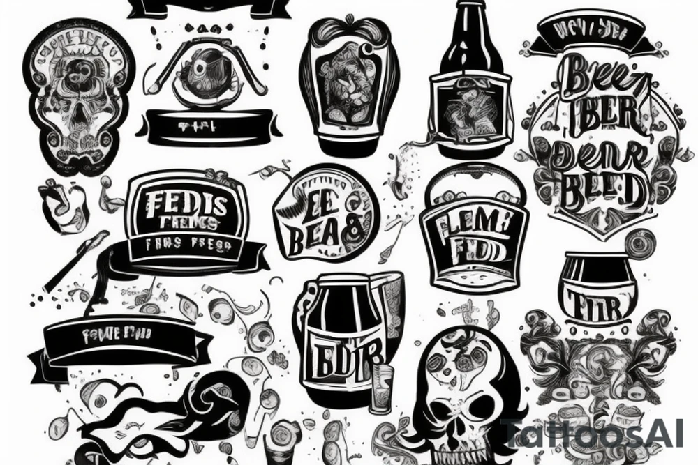 Beer and Friends Whit the sentance less work tattoo idea