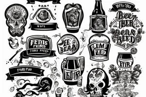 Beer and Friends Whit the sentance less work tattoo idea