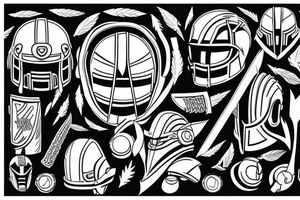 spartan helmet surrounded by laurel wreath tattoo idea
