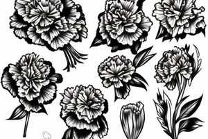 Carnation bouquet tattoo idea