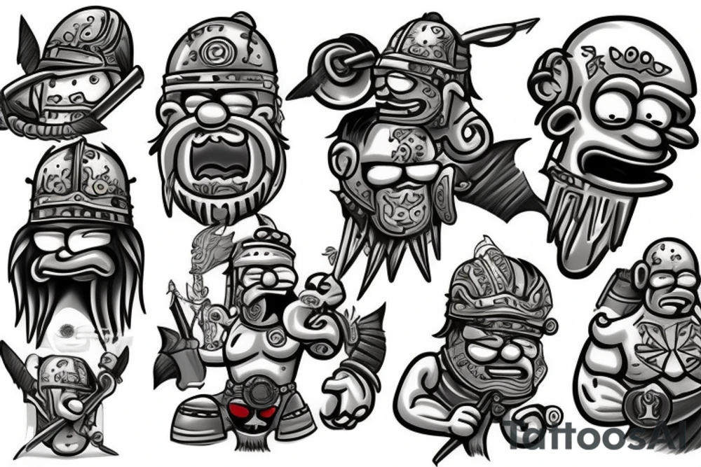 Homer warrior tattoo idea