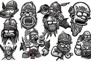 Homer warrior tattoo idea