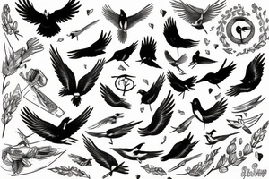 ‘’Birds fly in every directions’’ tattoo idea