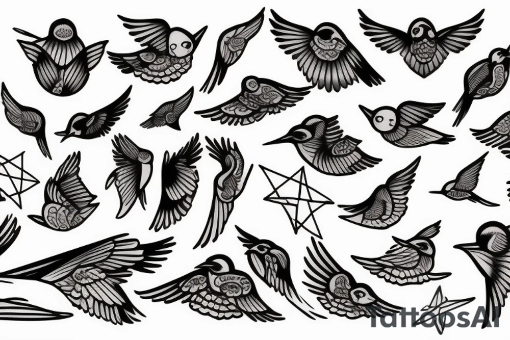 ‘’Birds fly in every directions’’ tattoo idea