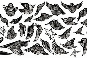 ‘’Birds fly in every directions’’ tattoo idea