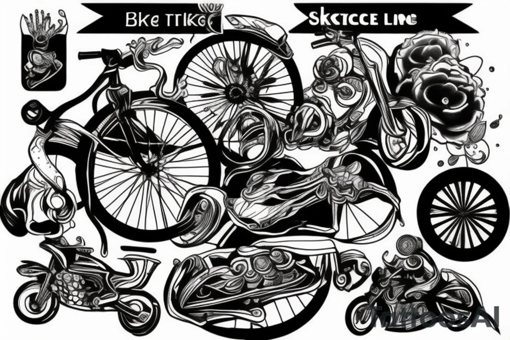 Bike cycling tattoo idea