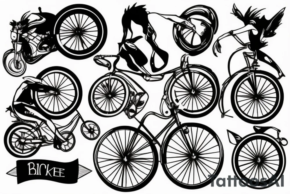 Bike cycling tattoo idea