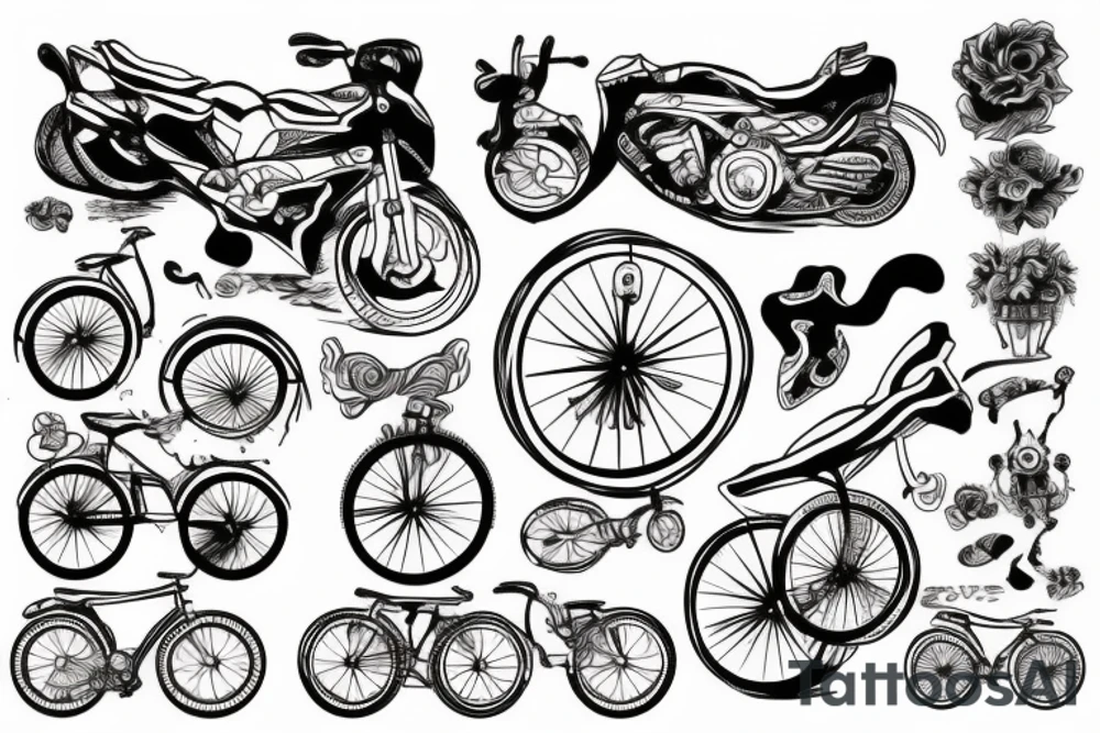 Bike cycling tattoo idea