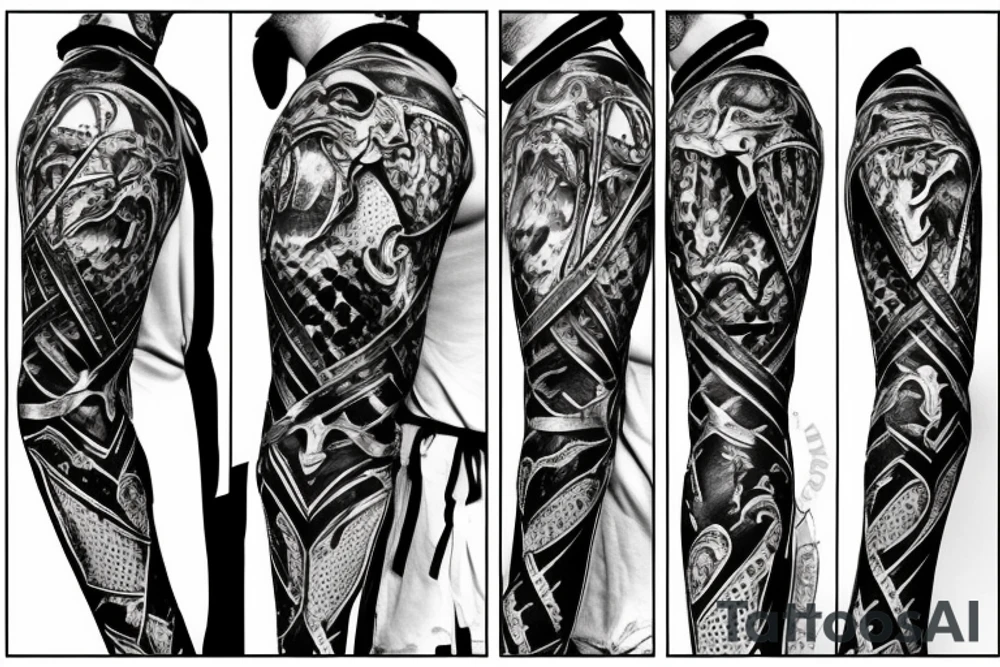 Knight in armor with longsword tattoo idea