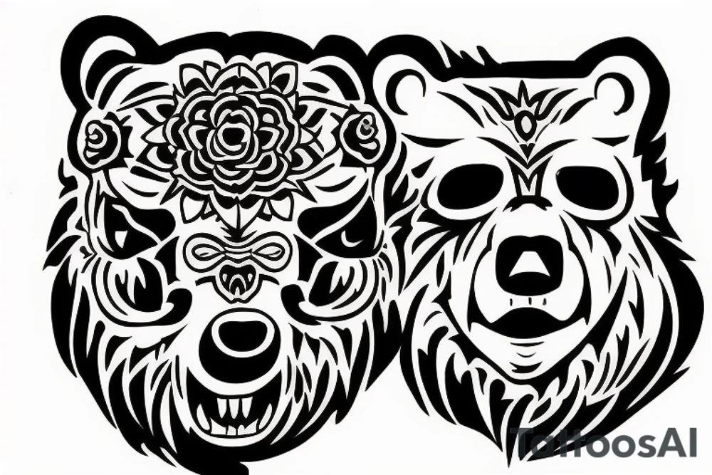 head of the evil bear tattoo idea