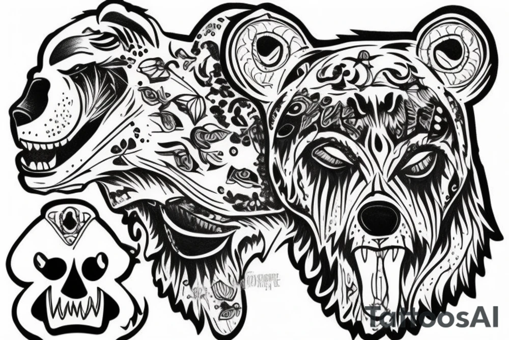 head of the evil bear tattoo idea