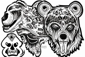 head of the evil bear tattoo idea