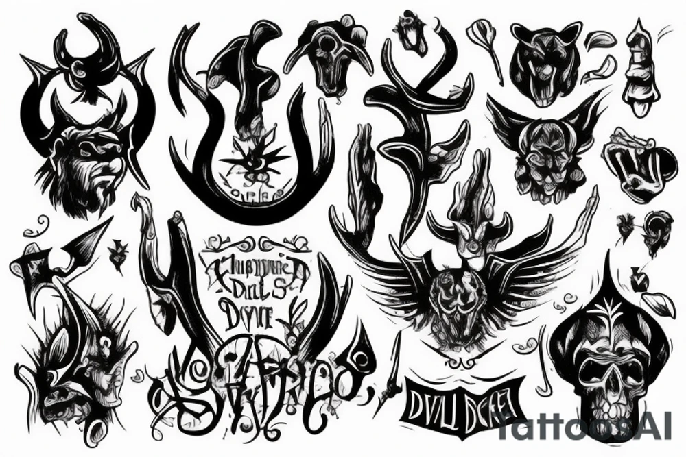 Church with devil tattoo idea