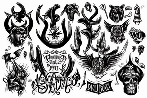 Church with devil tattoo idea