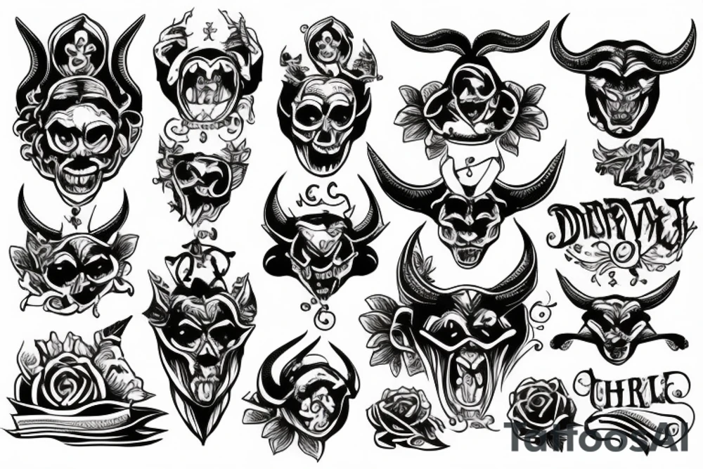 Church with devil tattoo idea