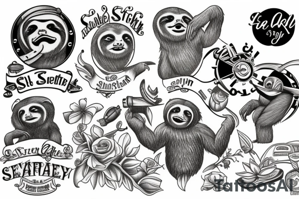 Sloth tattoo idea