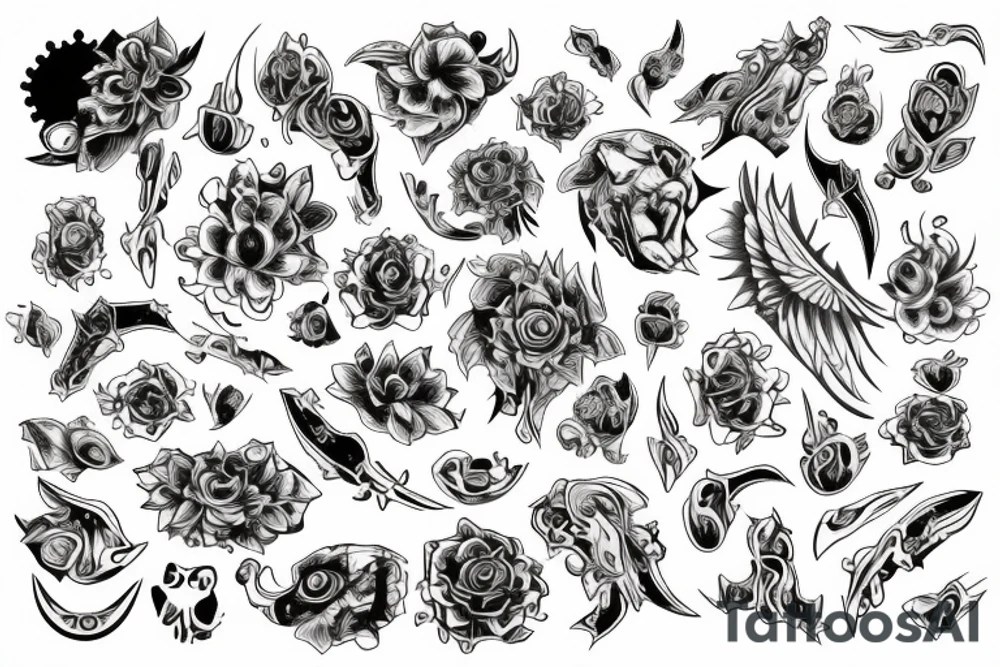 symboles alchimiques colores tattoo idea