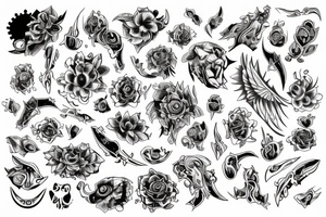 symboles alchimiques colores tattoo idea