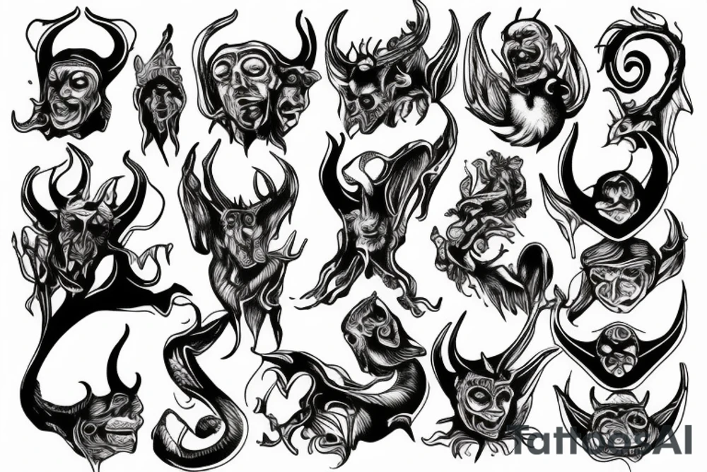 Devil in church tattoo idea