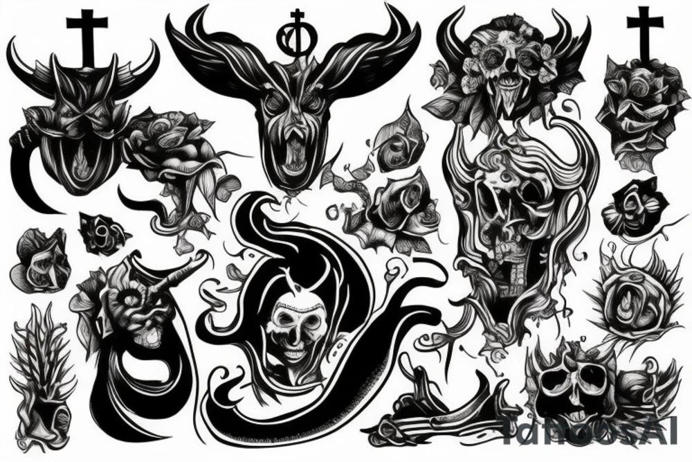 Devil in church tattoo idea