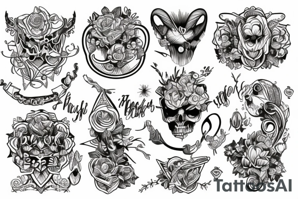 symboles alchimiques colores tattoo idea