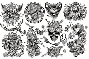 symboles alchimiques colores tattoo idea