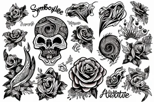 symboles alchimiques colores tattoo idea