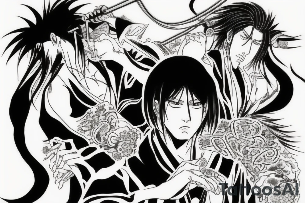 the piece оf Manga with Shunsui Kyōraku tattoo idea