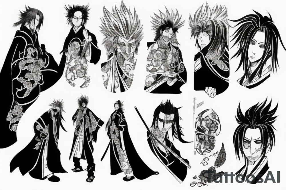 the piece оf Manga with Shunsui Kyōraku tattoo idea