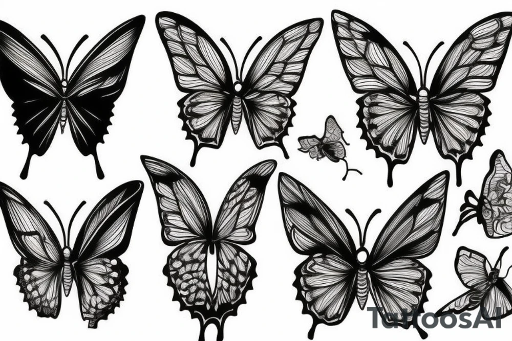 BUTTERFLY SKULL tattoo idea