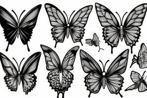 BUTTERFLY SKULL tattoo idea