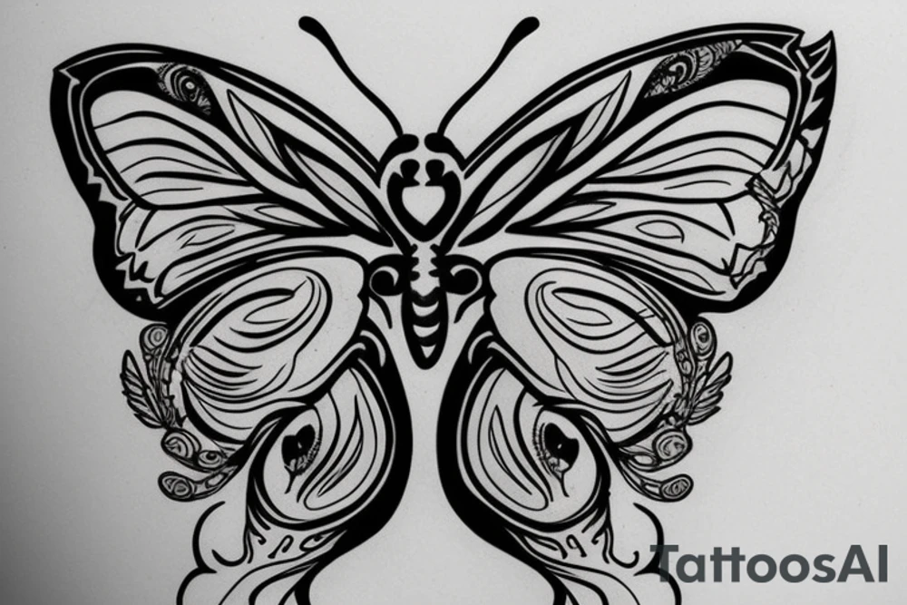 BUTTERFLY SKULL tattoo idea