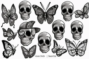 SKULL INSIDE A butterfly tattoo idea