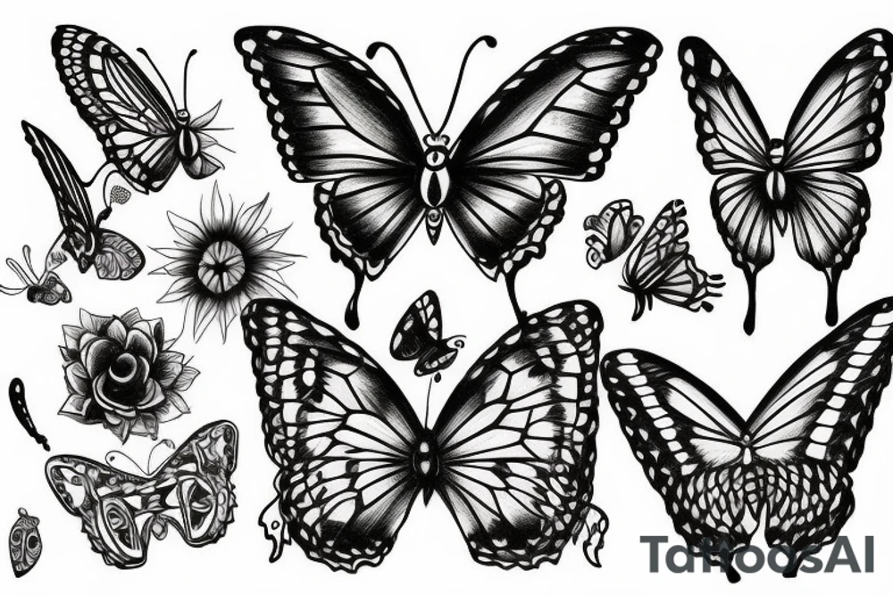SKULL INSIDE A butterfly tattoo idea