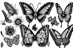 SKULL INSIDE A butterfly tattoo idea