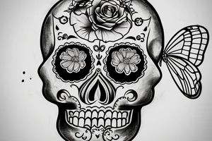 SUGAR SKULL INSIDE A butterfly tattoo idea