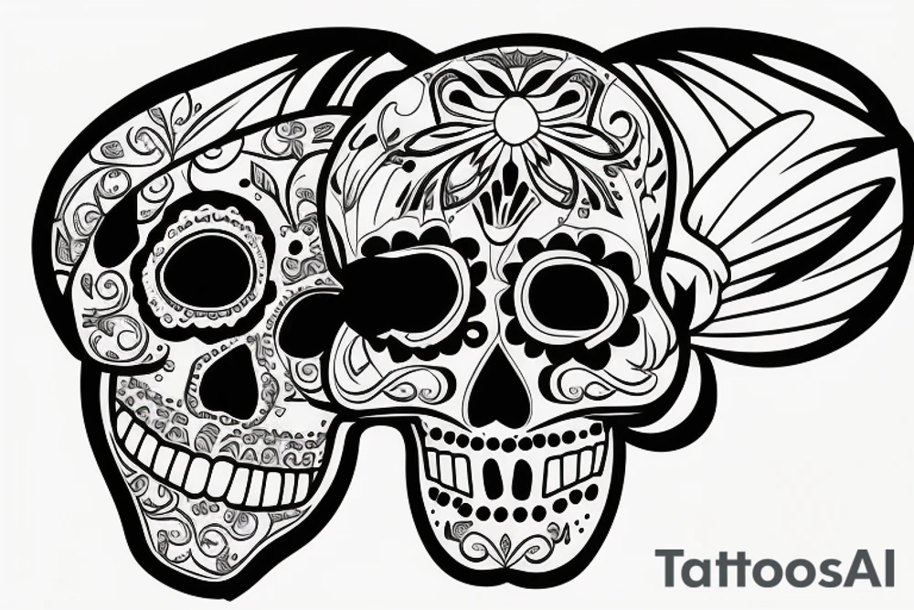 SUGAR SKULL INSIDE A butterfly tattoo idea
