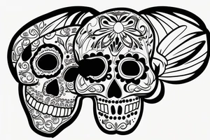 SUGAR SKULL INSIDE A butterfly tattoo idea