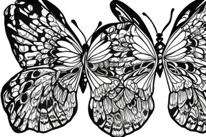 SKULL FACE INSIDE A butterfly WINGS tattoo idea