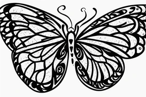SKULL FACE INSIDE A butterfly WINGS tattoo idea
