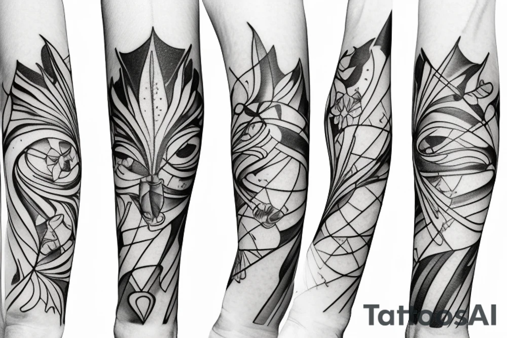 Sagittarius with tulip tattoo idea