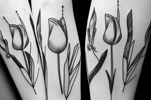 Sagittarius with tulip tattoo idea