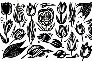 aesthetic Sagittarius with tulip tattoo idea