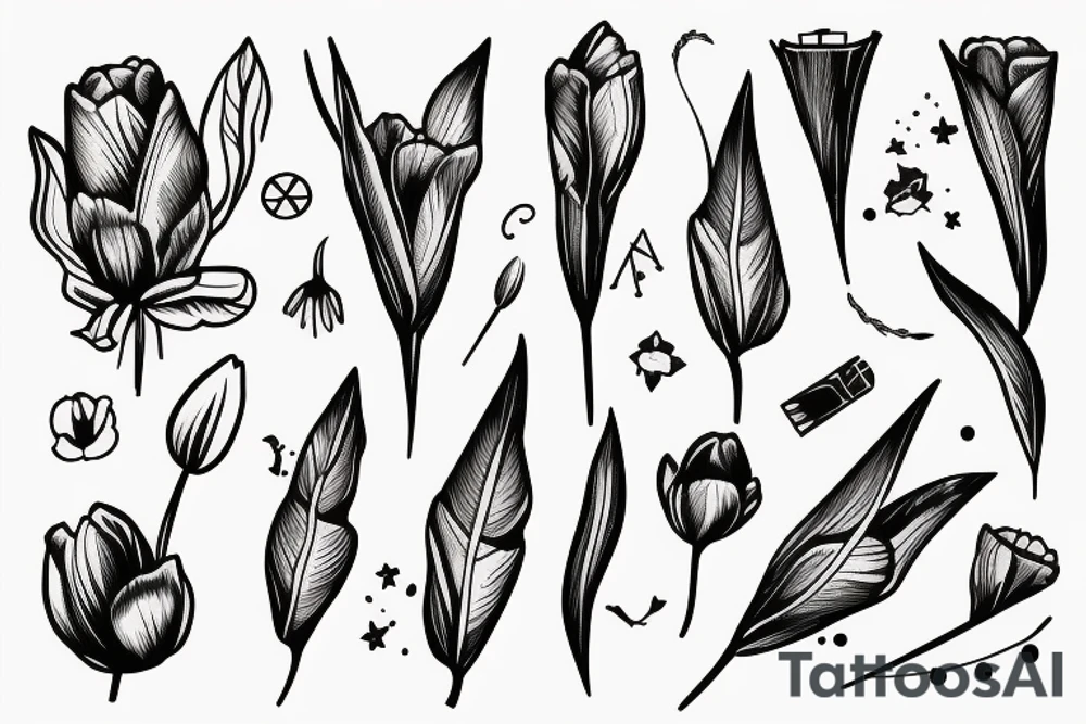 aesthetic Sagittarius with tulip tattoo idea