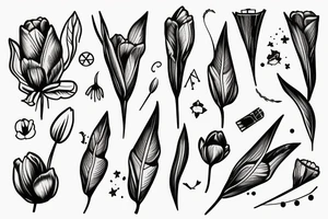 aesthetic Sagittarius with tulip tattoo idea